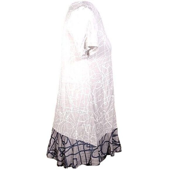 NWOT LOGO by Lori Goldstein Printed Knit Top with Contrast Hem Sz XXS - Picture 3 of 9